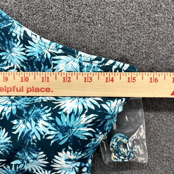 MICHAEL KORS One Piece Swimsuit 440 Turquoise Floral Print Size 10 MRSP $118 - Picture 7 of 14